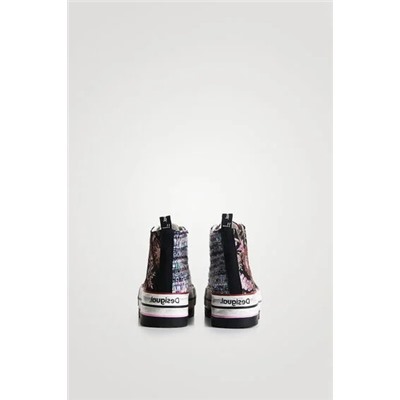 Sneakers altas plataforma patch oriental