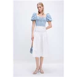 Falda midi Blanco