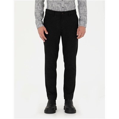 Siyah Slim Fit Kanvas Pantolon