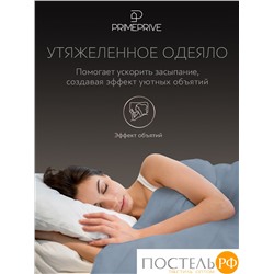 PRIME PRIVE Одеяло утяжеленное ЛУНД сер 140x205, 1пр.,велюр / иск.мех/стекл.гранулы