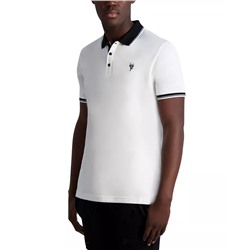 KARL LAGERFELD PARIS Men's Slim-Fit Karl Patch Tipped Polo Shirt