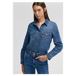MaviMerida All Blue Koyu Mavi Jean Gömlek Fitted / Vücuda Oturan Kesim 1210662-86490