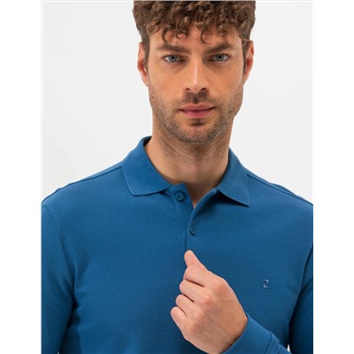 Açık Lacivert Slim Fit Basic Sweatshirt