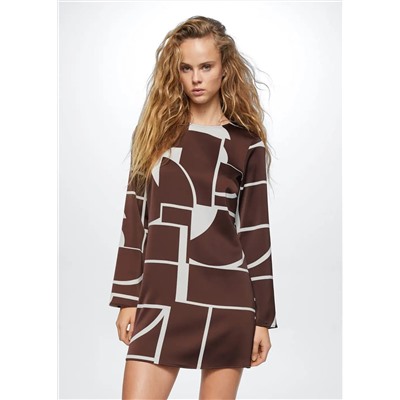 Vestido satinado estampado  -  Mujer | MANGO OUTLET España