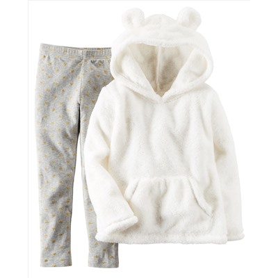 2-Piece Sherpa Hoodie & Legging Set