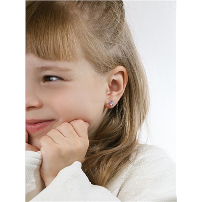 Серьги-пусеты из серебра с кристаллами Swarovski родированные 925 пробы 0056с-001VL