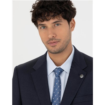 %100 Yün Lacivert Slim Fit Takım Elbise