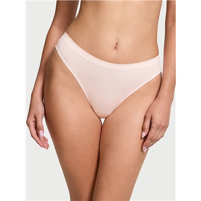 Seamless Lace-Trim Thong Panty