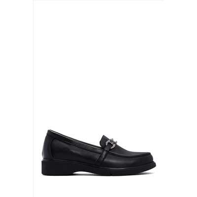 Derimod Kadın Siyah Deri Comfort Loafer 23WFD151418