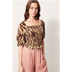 Camiseta Marrón y beige