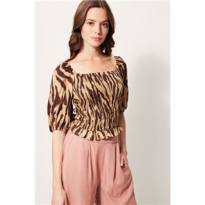 Camiseta Marrón y beige