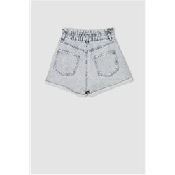 Defacto Paperbag Fit Yüksek Bel Mini Jean %100 Pamuk Şort X6849AZ22SM