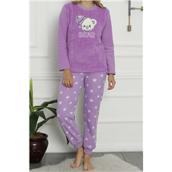 Nicoletta Kadın Peluş Pijama Takimi Welsoft LİLA 94104