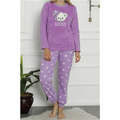 Nicoletta Kadın Peluş Pijama Takimi Welsoft LİLA 94104