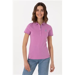 Kadın Fuşya Basic Polo Yaka Tişört