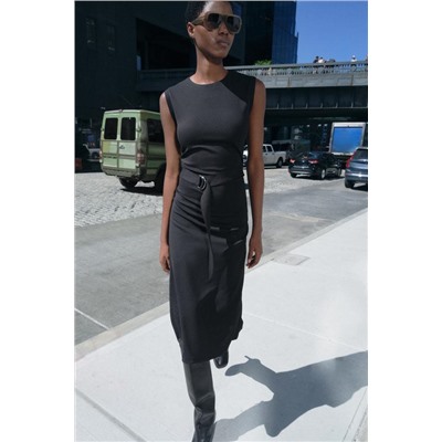 MIDI DRESS WITH BELT