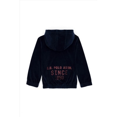 Kız Çocuk Lacivert Kapüşonlu Sweatshirt