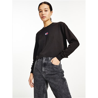 TOMMY JEANS RECYCLED TOMMY BADGE LONG-SLEEVE T-SHIRT