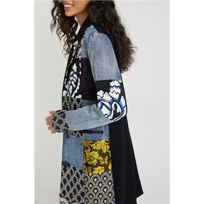 Abrigo patch denim