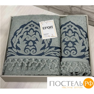 T1149/SM02 Набро полотенец EFOR из 2-х предметов (50*90.70*140) модель ALLADIN (темно-синий) K.MAVI