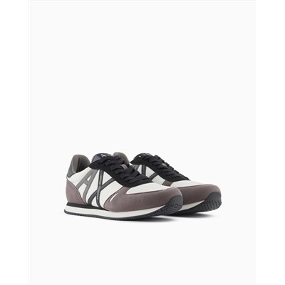 Sneakers in eco-suede, mesh and nylon
