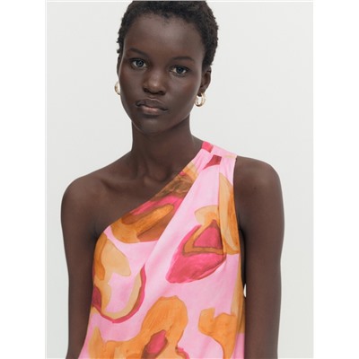 Vestido largo asimétrico estampado floral