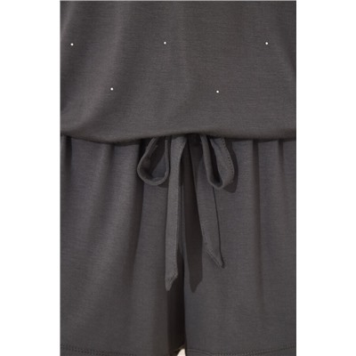 Pijama corto viscosa brillos gris
