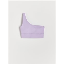 Einarmiges Top mit Blumenmuster