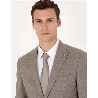 Açık Kahverengi Slim Fit Takım Elbise