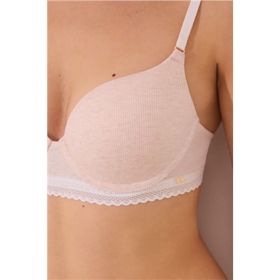 GORGEOUS Sujetador push up algodón relleno aro rosa