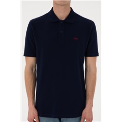 Erkek Regular Fit Polo Yaka Lacivert Basic Tişört