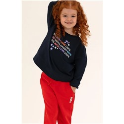 Çocuk Lacivert Bisiklet Yaka Sweatshirt