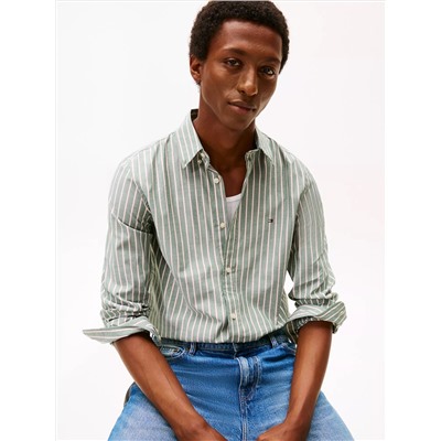 Slim Fit Stripe Print All-Day Shirt