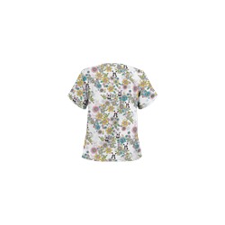 UA Hippity Hop White Print Scrub Top