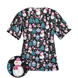 UA Holiday Cheer Black Scrub Top