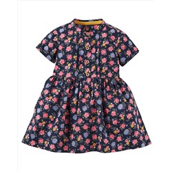 2-Piece Poplin Dress & Sweater Set