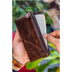 Garbalia, Unisex Kahverengi Portföy Cüzdan
