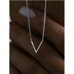 Колье женское V-образное из родированного серебра - Галочка 16-1430р