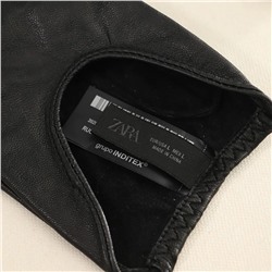 Женские кожаные перчатки Zar*a  с короткими пальцами, декорированное украшением