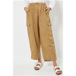 Pantalón recto cargo - Beige