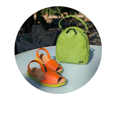 КОМБО AB.ZAPATOS · 3201 naranja + AB.Z · Pelle · mochila NAPA (630) PISTACHO АКЦИЯ