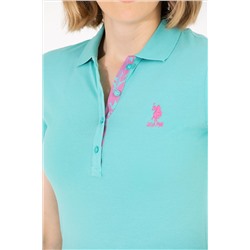 Kadın Mint Basic Polo Yaka Tişört