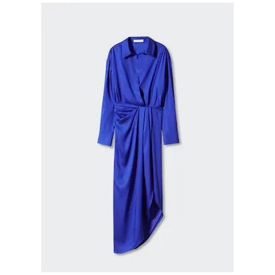 Vestido satinado abertura