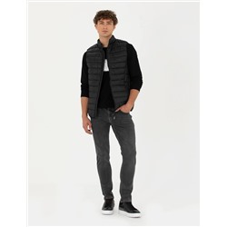 Siyah Slim Fit Kapitone Şişme Yelek