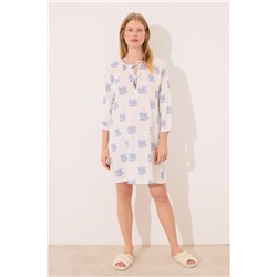 Camisón corto "maternity" blanco estampado boho