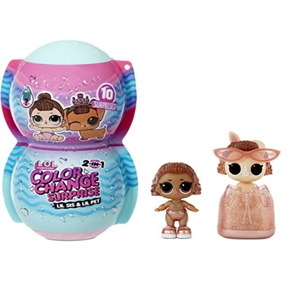 2-n-1 LOL Surprise Me & My Lil Sis & Lil Pet Color Change Surprise™ with 10 Surprises - Great Gift for Kids Ages 4+