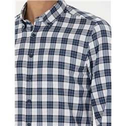 Lacivert Regular Fit Uzun Kollu Gömlek