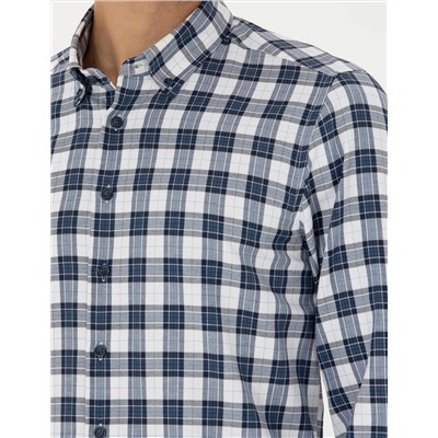 Lacivert Regular Fit Uzun Kollu Gömlek