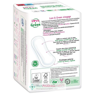 Love&Green Serviettes Maxi Hypoallergéniques - Révolution - Maxi Super x14
