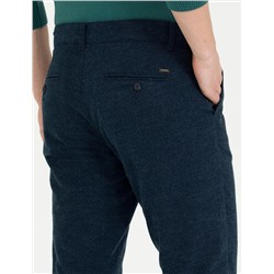 Lacivert Slim Fit Kanvas Pantolon